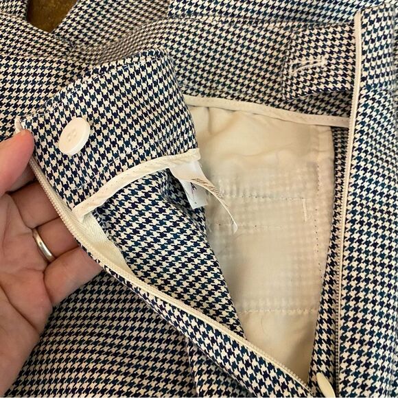 Talbots Houndstooth Dress Pants Womens Size 12 Side Pockets Button Detail - Picture 5 of 6